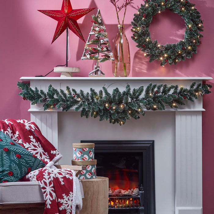 Black Box Trees Creston Kerstkrans met LED Verlichting - Ø60cm - Groen