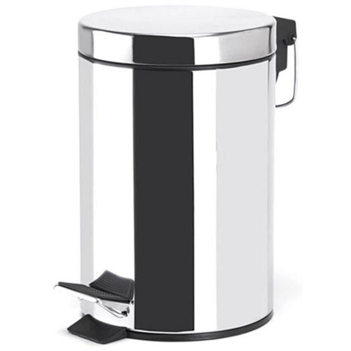 MSV kleine badkamer|toilet pedaalemmer - mat zilver - 3L - 16 x 25cm