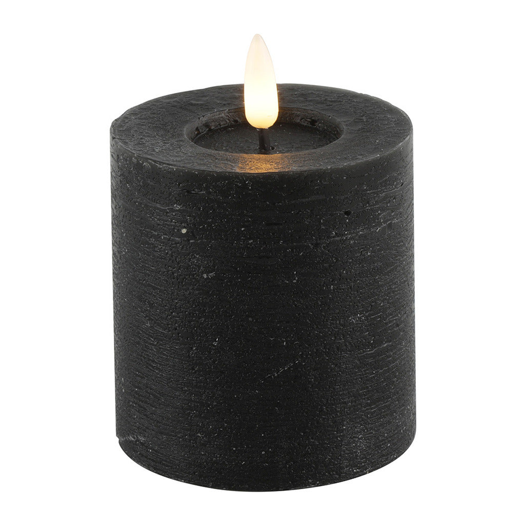 Countryfield LED kaars|stompkaars - zwart - D7,5 x H8 cm - timer