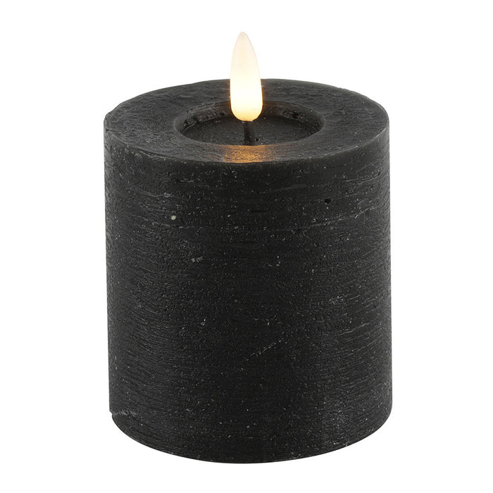 Countryfield LED kaars|stompkaars - zwart - D7,5 x H8 cm - timer