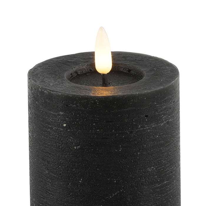 Countryfield LED kaars|stompkaars - zwart - D7,5 x H8 cm - timer