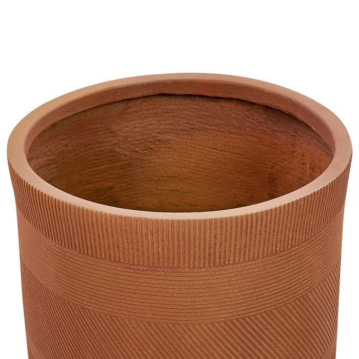 Beliani - VOULA - Bloempot - Goudbruin - Goudbruin - Kleivezels