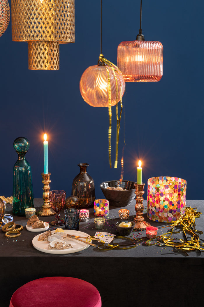 J-Line decoratie Fles + Stop Effen Laag - glas - bruin - small