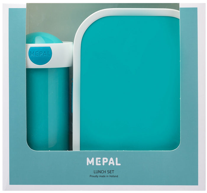 Lunchset Campus (schoolbeker en lunchbox) -  turquoise