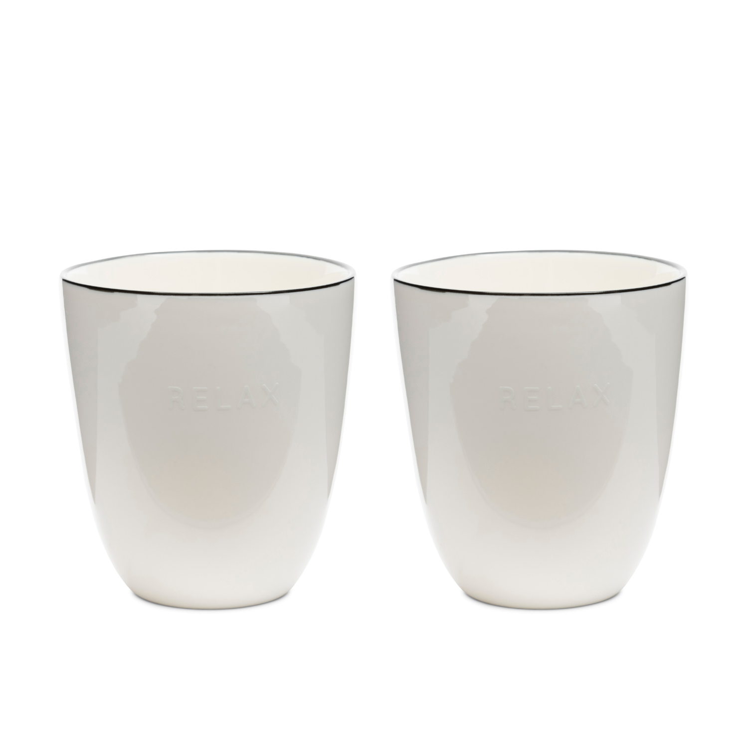 Riviera Maison Koffiemokken, Wit - Relax - 2 stuks