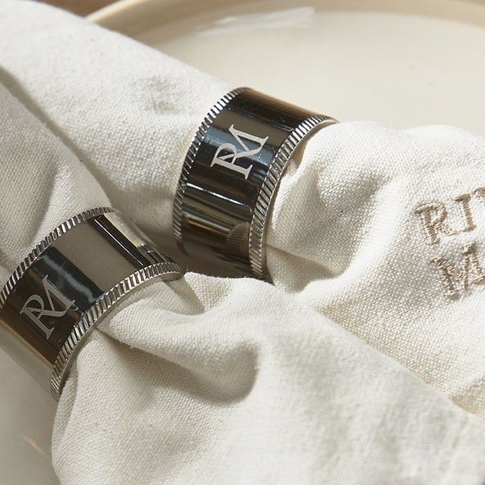 Riviera Maison Servetringen, Zilver - Monogram - 2 stuks