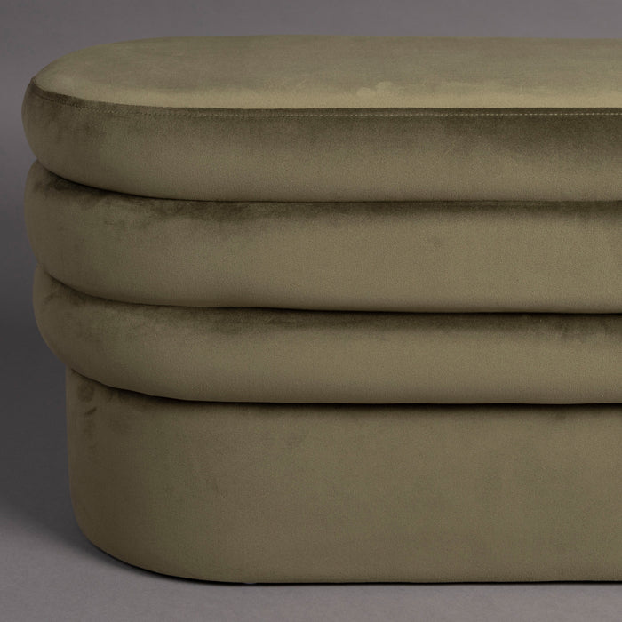 Dutchbone Aditi Bankje - B 93 cm - Donkergroen