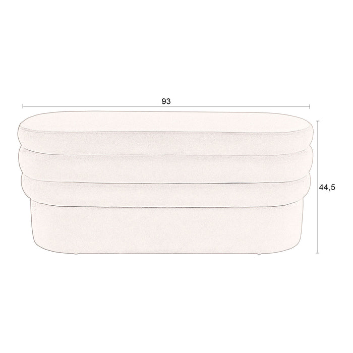 Dutchbone Aditi Bankje - B 93 cm - Donkergroen