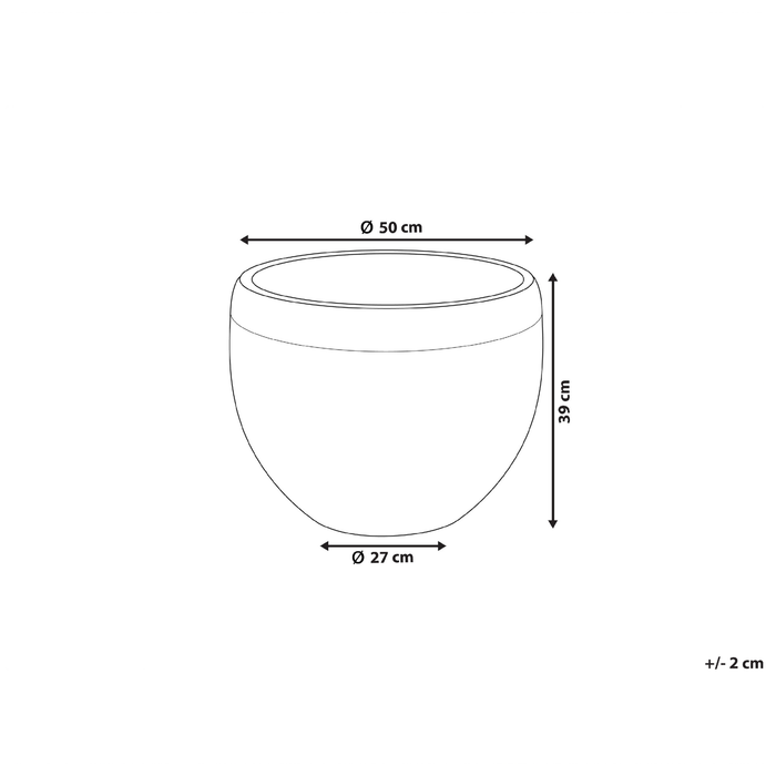 Beliani - ZAKROS - Bloempot - Zwart - 50 cm - Klei-vezelmengsel