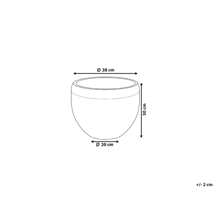 Beliani - ZAKROS - Bloempot - Grijs - 38 cm - Klei-vezelmengsel