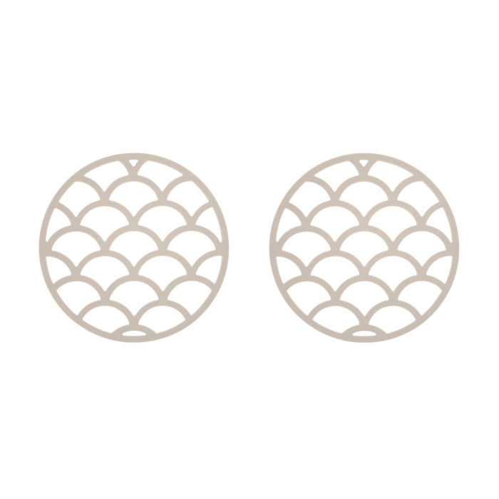 Krumble Pannenonderzetter met schubben patroon - Beige - Set van 2