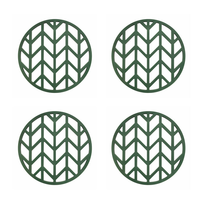 Krumble Pannenonderzetter met pijlen patroon - Groen - Set van 4