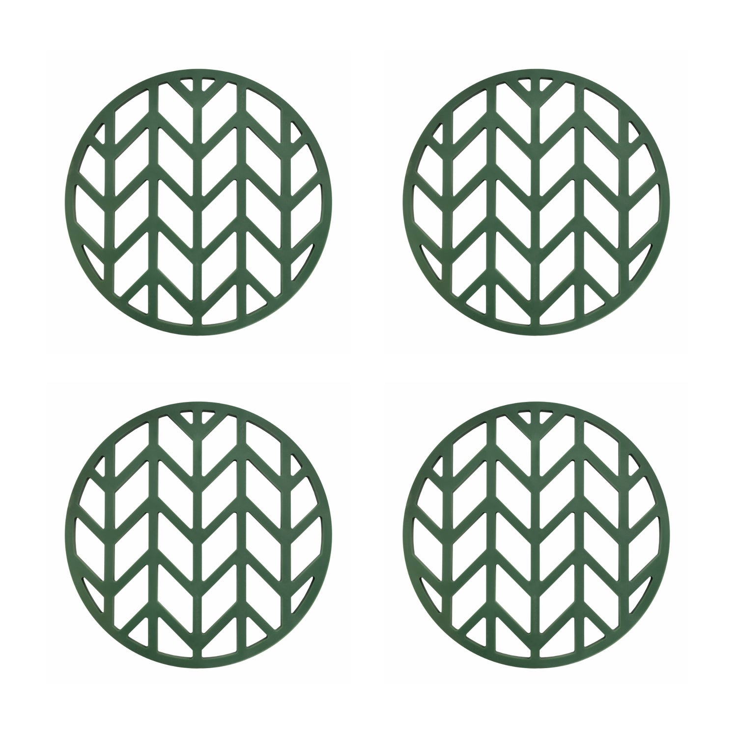 Krumble Pannenonderzetter met pijlen patroon - Groen - Set van 4