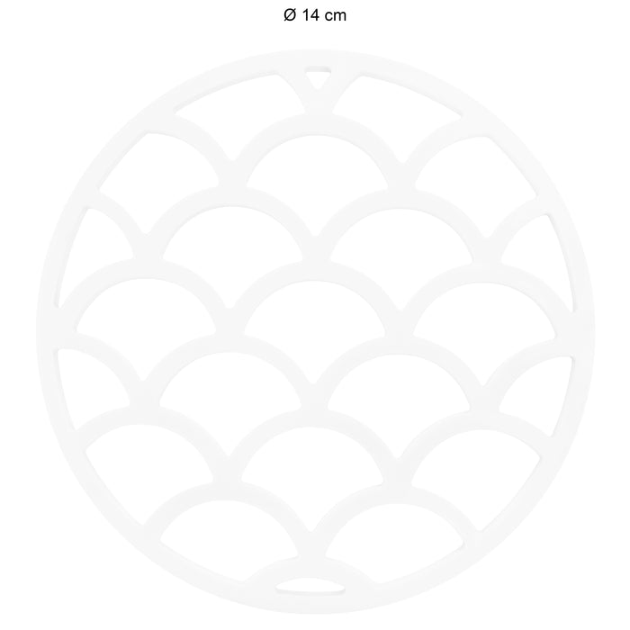 Krumble Pannenonderzetter met schubben patroon - Wit - Set van 4