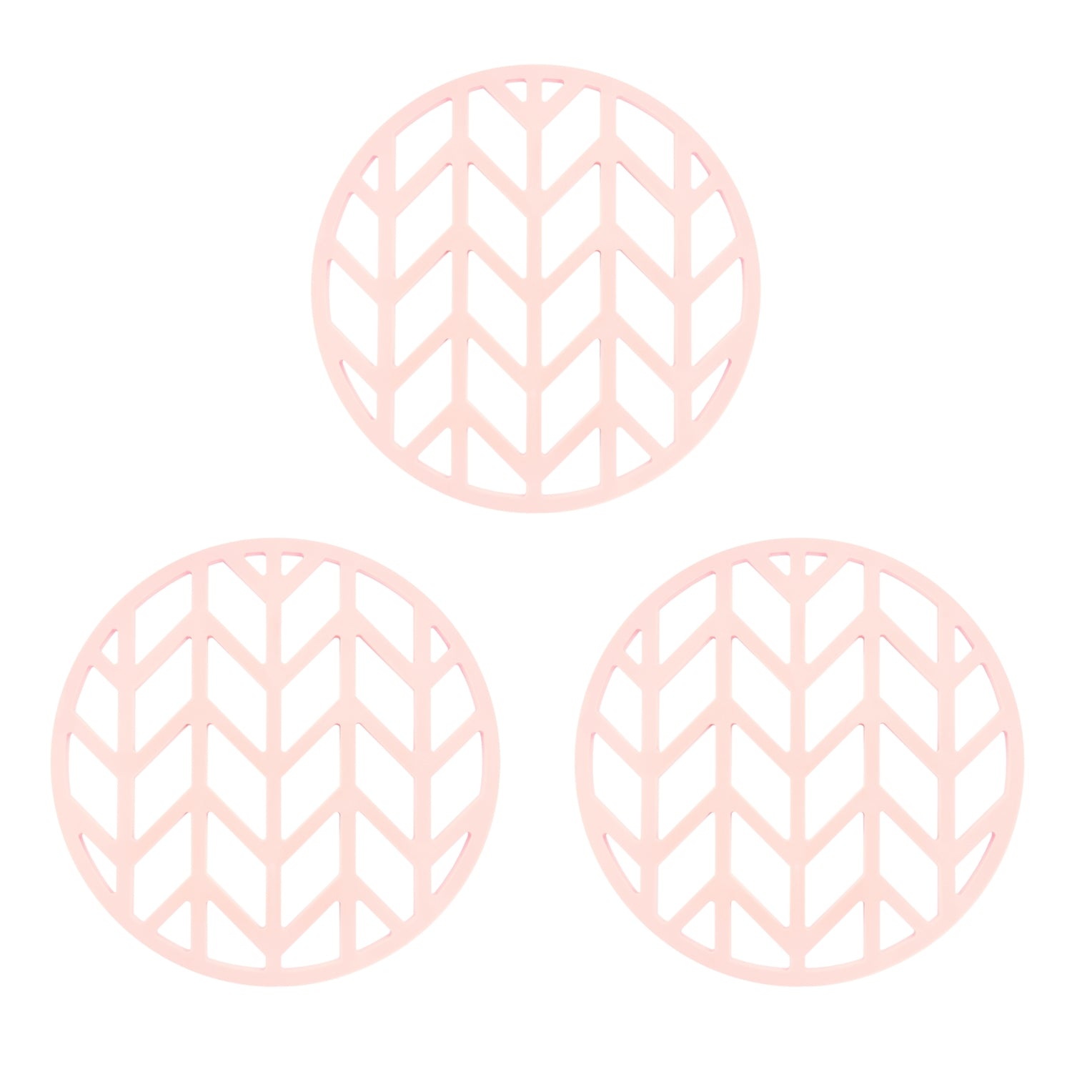 Krumble Pannenonderzetter met pijlen patroon - Roze - Set van 3