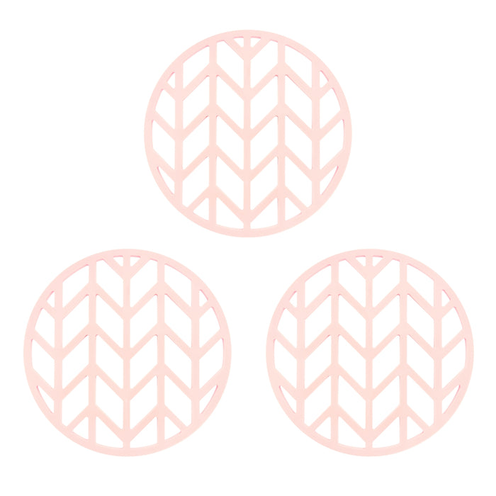 Krumble Pannenonderzetter met pijlen patroon - Roze - Set van 3