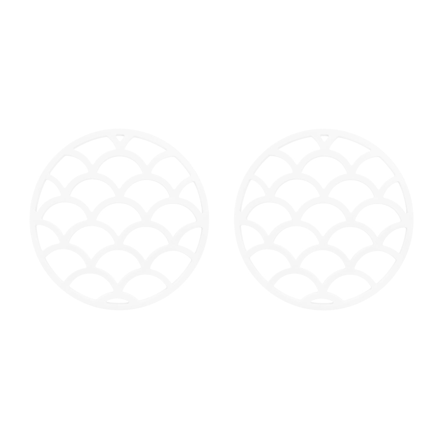 Krumble Pannenonderzetter met schubben patroon - Wit - Set van 2