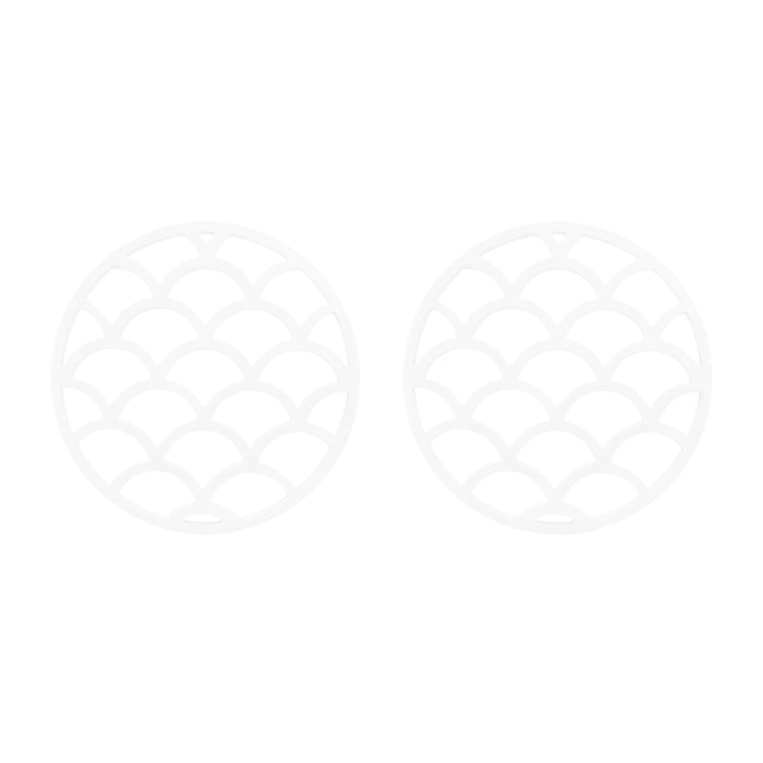 Krumble Pannenonderzetter met schubben patroon - Wit - Set van 2