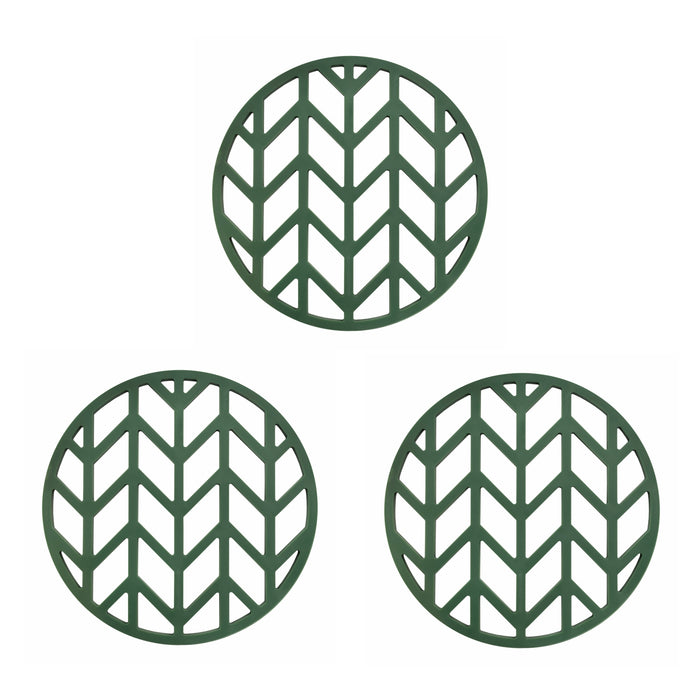 Krumble Pannenonderzetter met pijlen patroon - Groen - Set van 3