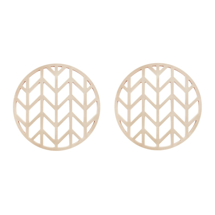 Krumble Pannenonderzetter met pijlen patroon - Beige - Set van 2