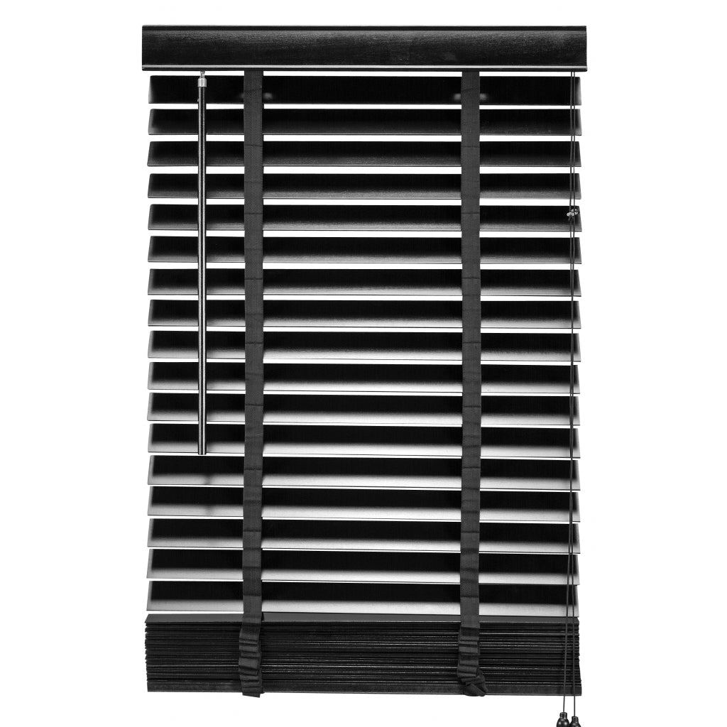 Jaloezie Hout Zwart - Hout - 60x180x5cm (BxHxD)