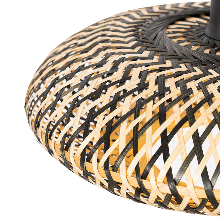 QAZQA Oosterse hanglamp zwart bamboe 40 cm - Ostrava