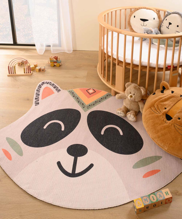Amiah Vloerkleed wasbeer kinderkamer - Wasbaar grijs - 60x80 cm