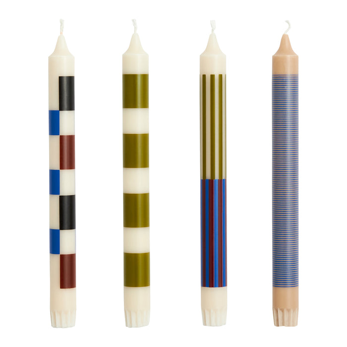 HAY Pattern Kaars 4 st. - Off-White/Army/Blue