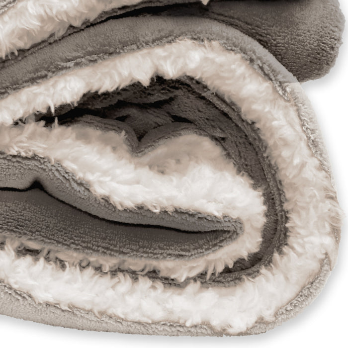 Unique Living | Lars coral fleece|suede plaid 150x200cm chateau grey