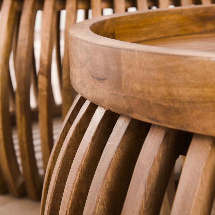 Fraaai - Odila salontafel mangohout curve set van 2