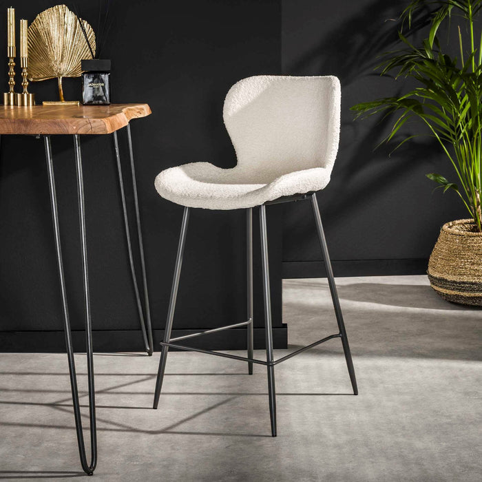 Fraaai - Verona barstoel - 67 cm - boucle - wit