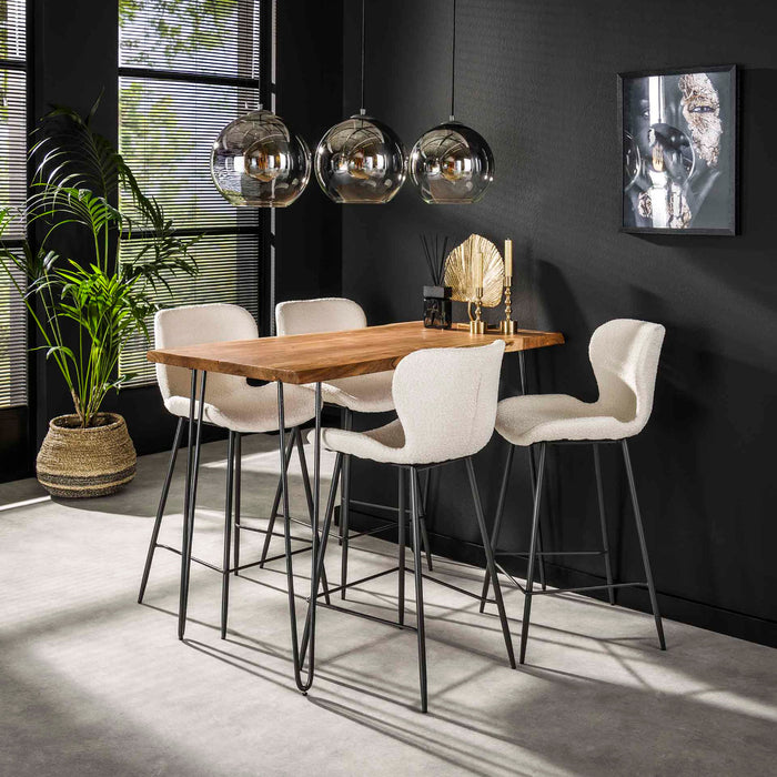 Fraaai - Verona barstoel - 67 cm - boucle - wit