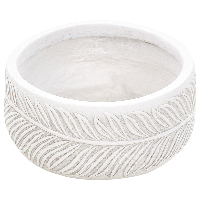 Beliani-FTERO-Bloempot-Gebroken wit-25 x 25 x 14 cm-Kleivezel