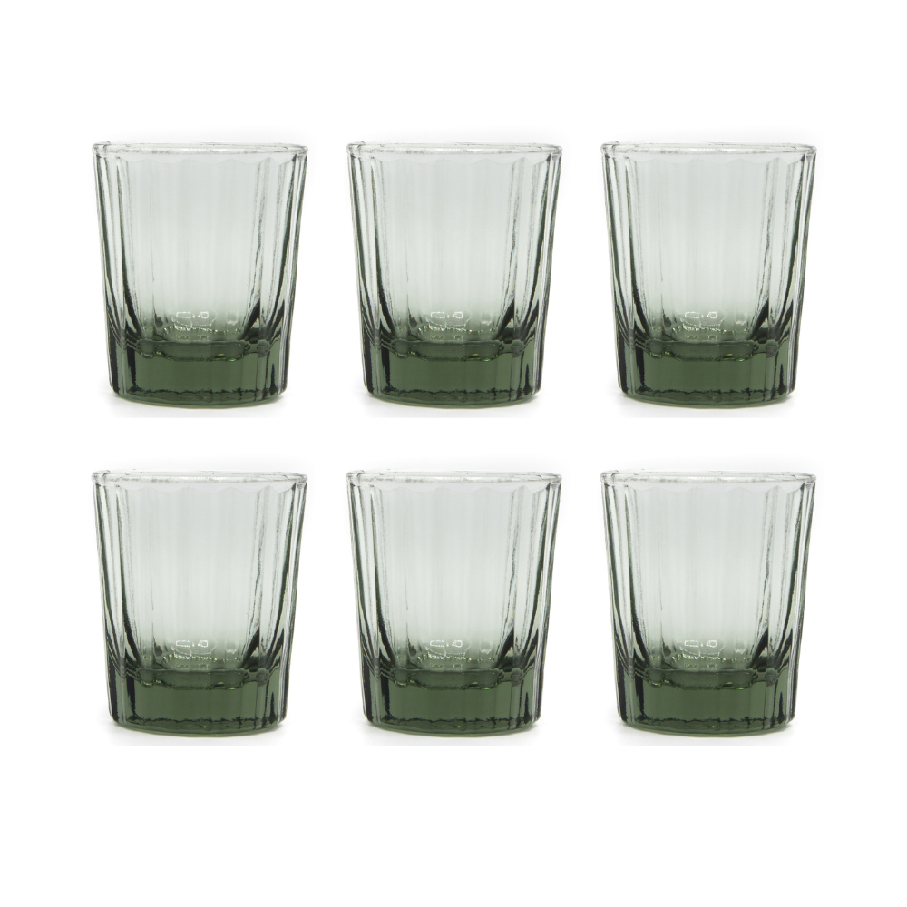 Brût Homeware, Set van 6, Espresso Glas 7 CL, groen
