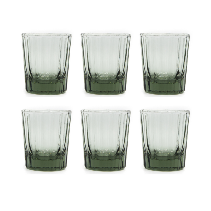 Brût Homeware, Set van 6, Espresso Glas 7 CL, groen