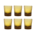 Brût Homeware, Set van 6, Espresso Glas 7 CL, amber bruin