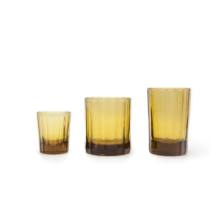 Brût Homeware, Set van 6, Espresso Glas 7 CL, amber bruin