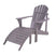 Adirondack tuinstoel met voetenbankje grijs