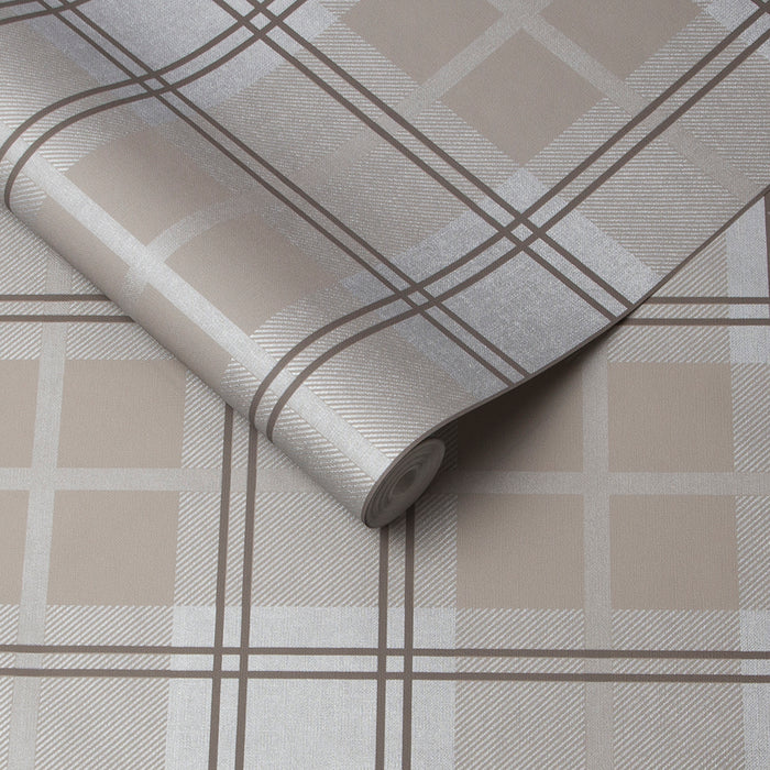 Graham & Brown Vliesbehang - Tartan Earth - 10mx52cm