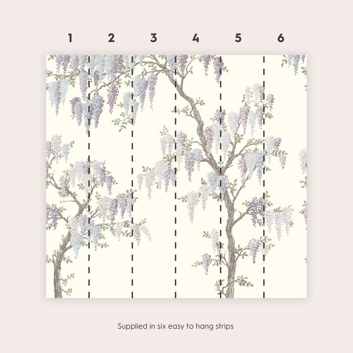 Laura Ashley Wisteria Garden Fotobehang - Planten - 280x300cm - Paars