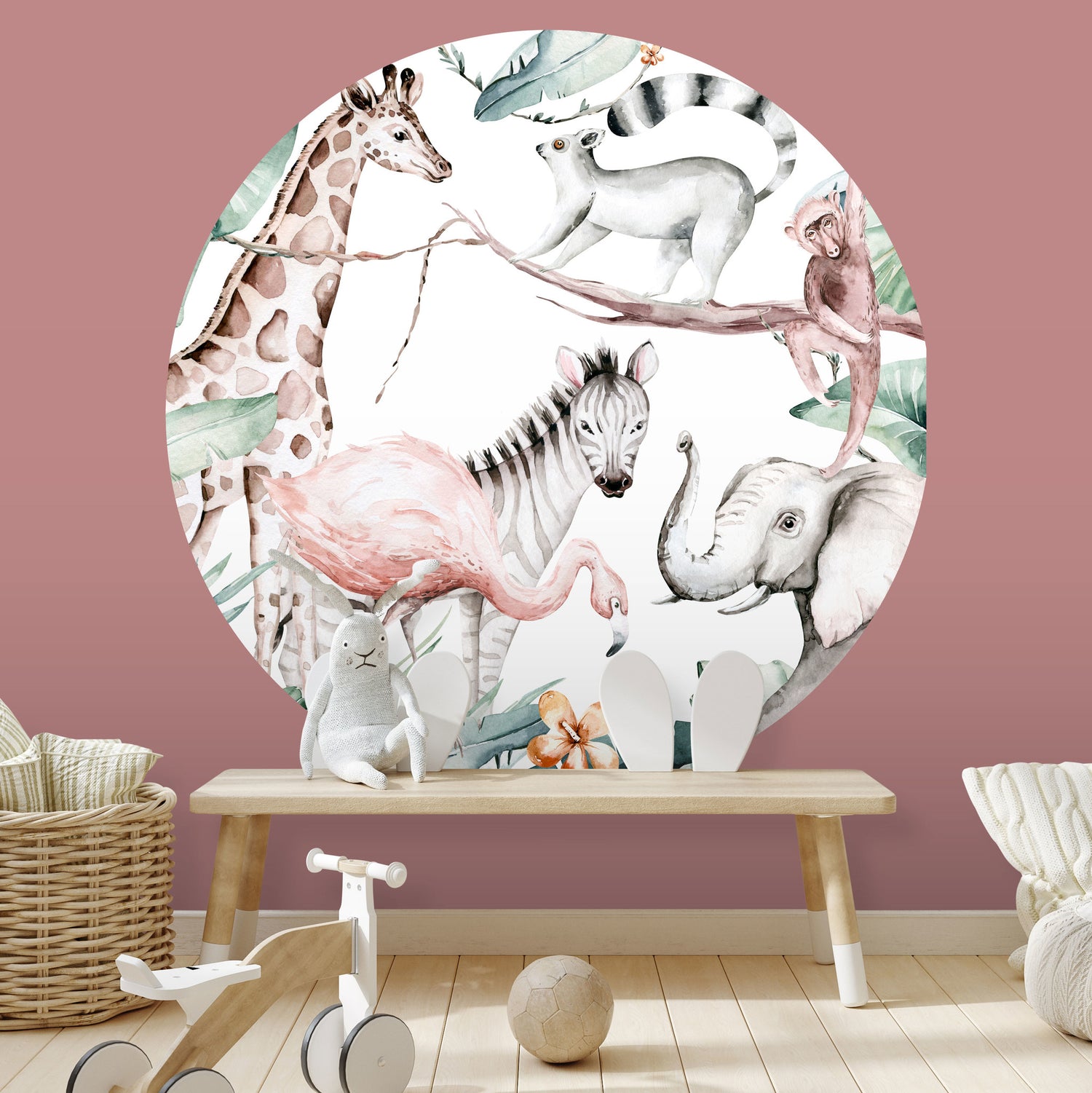 Daring Walls Behangcirkel Watercolor Savanna - white