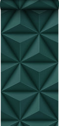Origin Wallcoverings eco-texture vliesbehang grafisch 3D motief petrol