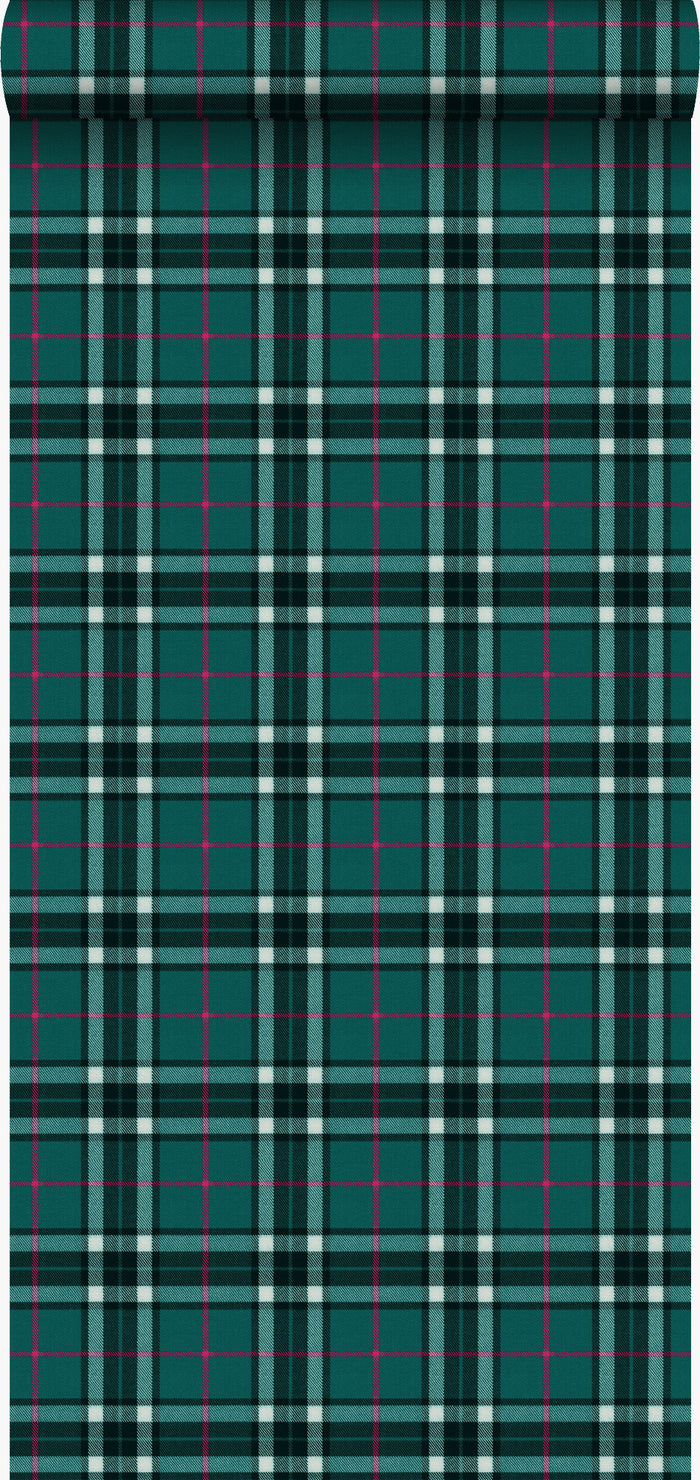 Origin Wallcoverings eco-texture vliesbehang ruiten smaragd groen - 53