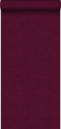 ESTAhome behang effen linnenstructuur bordeaux rood - 53 cm x 10,05 m