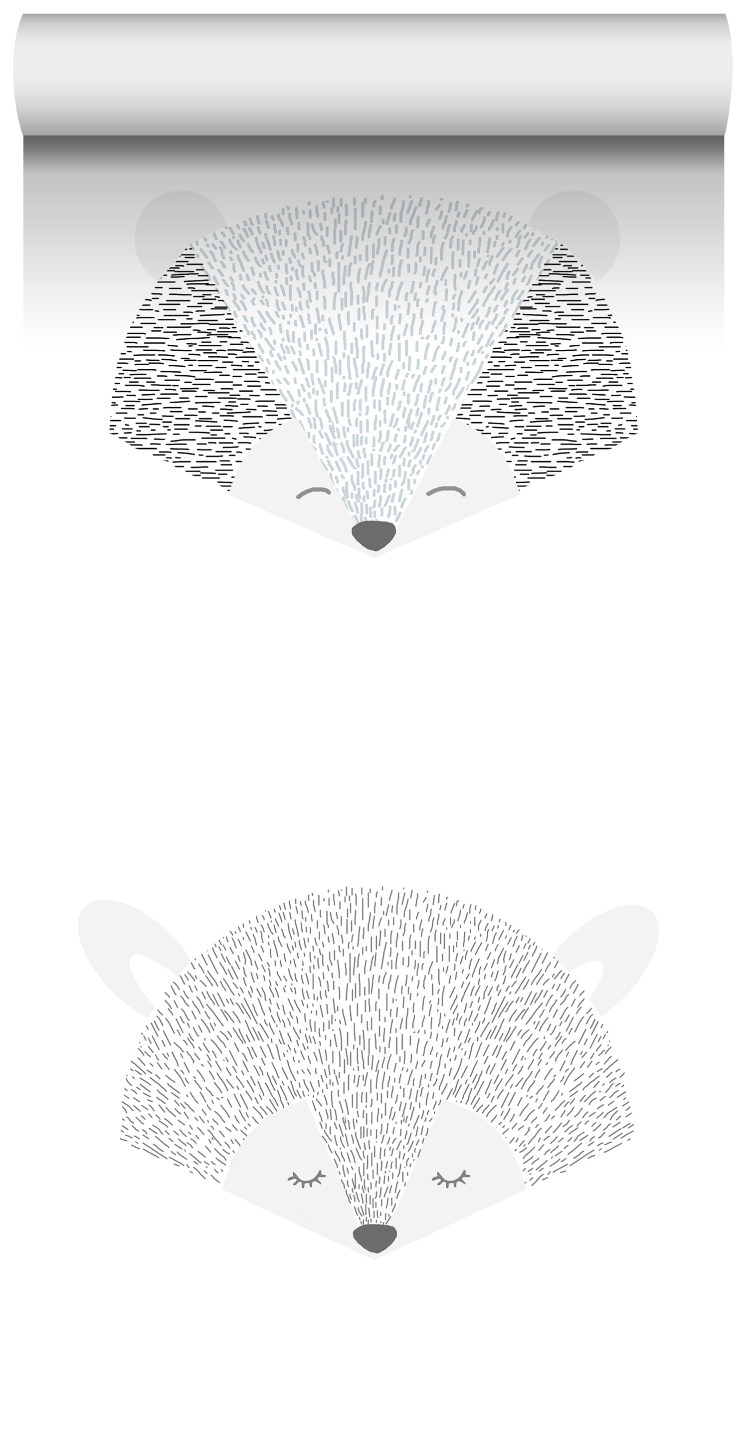 ESTAhome XXL behang dierenkoppen lichtgrijs - 50 x 900 cm - 158832