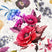 Sanders & Sanders fotobehang bloemen wit, roze en blauw - 360 x 270 cm