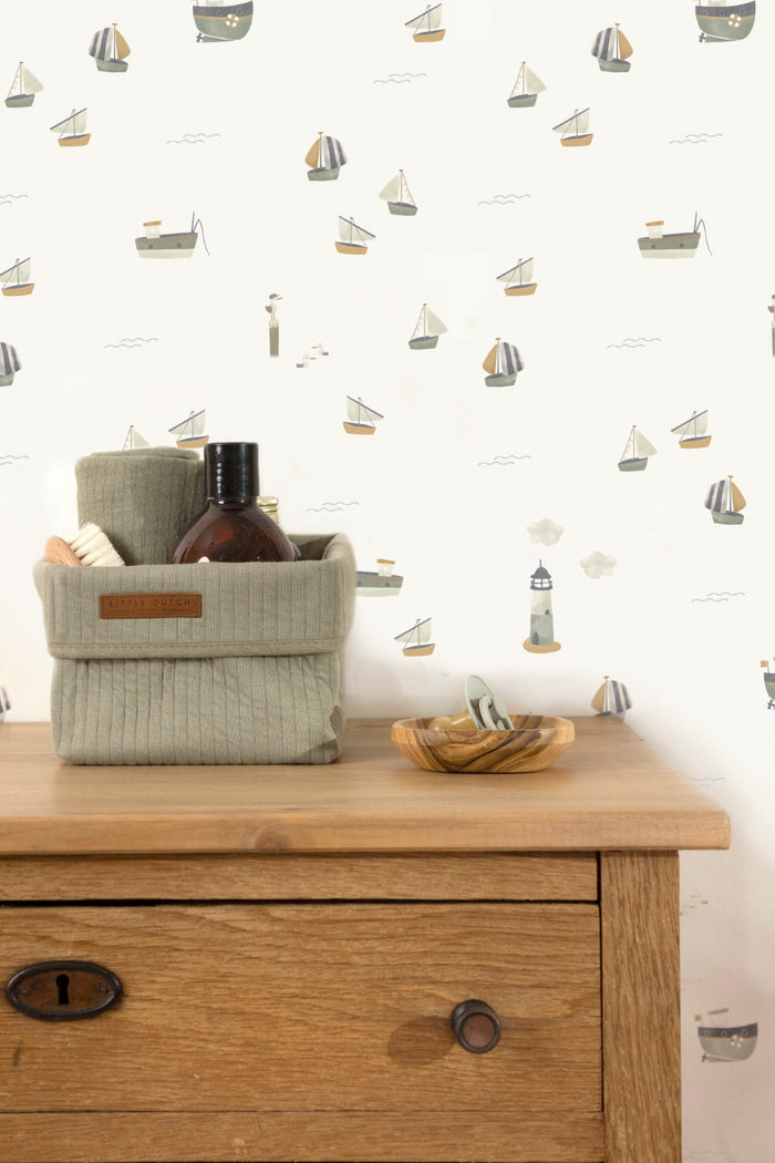 Little Dutch Sailors Bay White Fotobehang - Boten - 2,80x3m - Wit