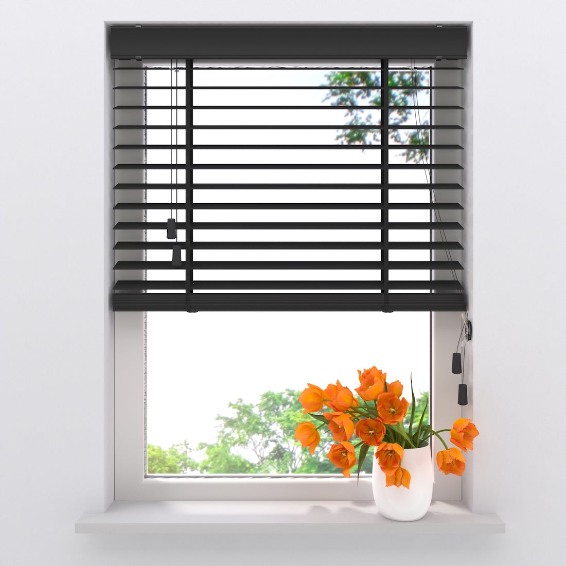 Bamboe Houten Jaloezie Easy 50 mm Black 60 x 130