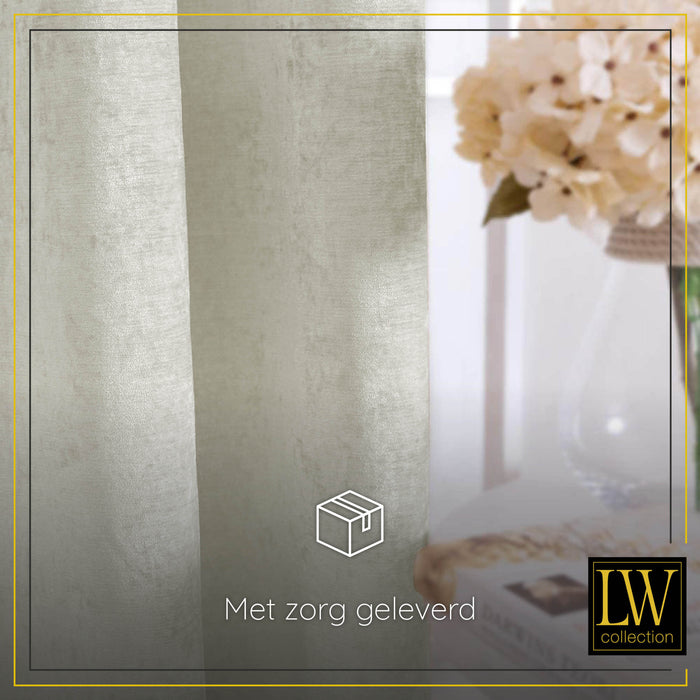 LW Collection Kant en klaar gordijnen wit 140x175cm