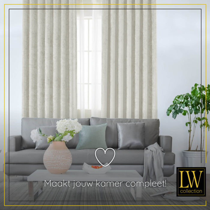 LW Collection Kant en klaar gordijnen wit 140x175cm